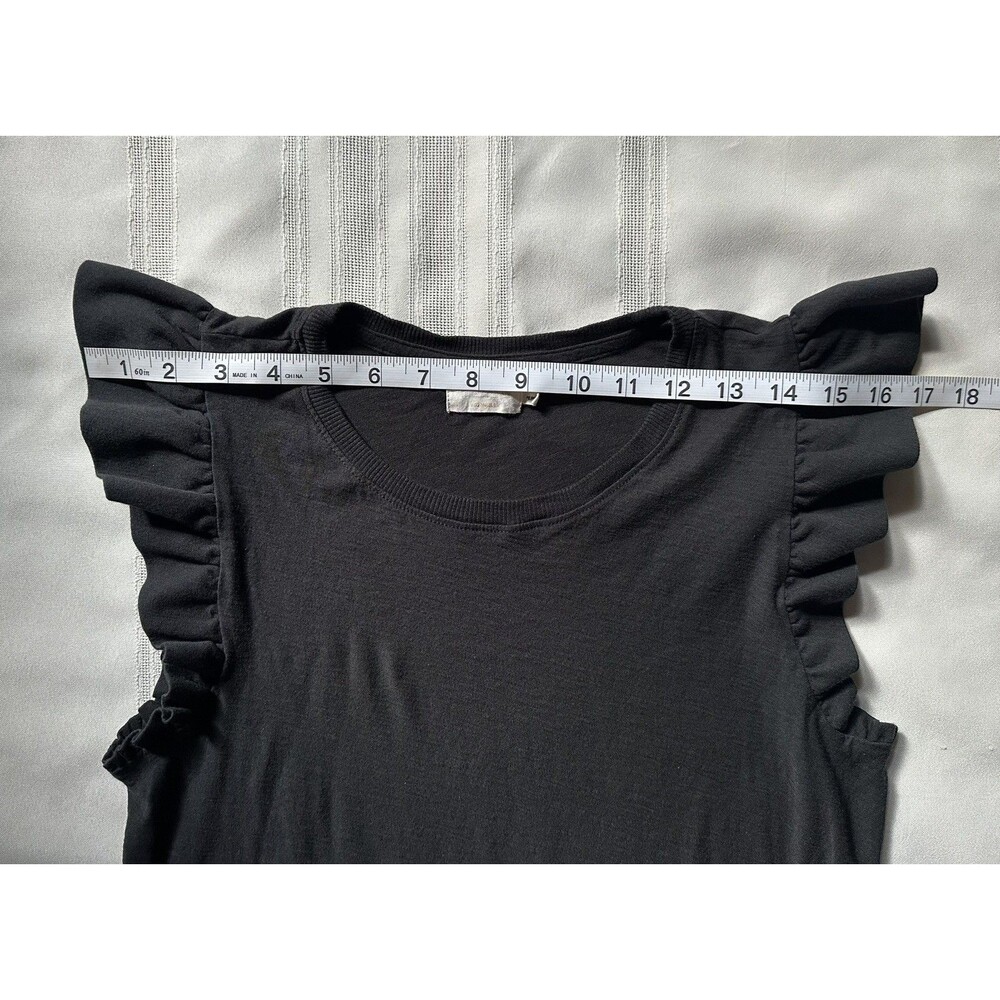 Nation LTD Elliot Fused Ruffle Women’s Dress Black /Dark Gray Size S Pima Cotton - Picture 7 of 13